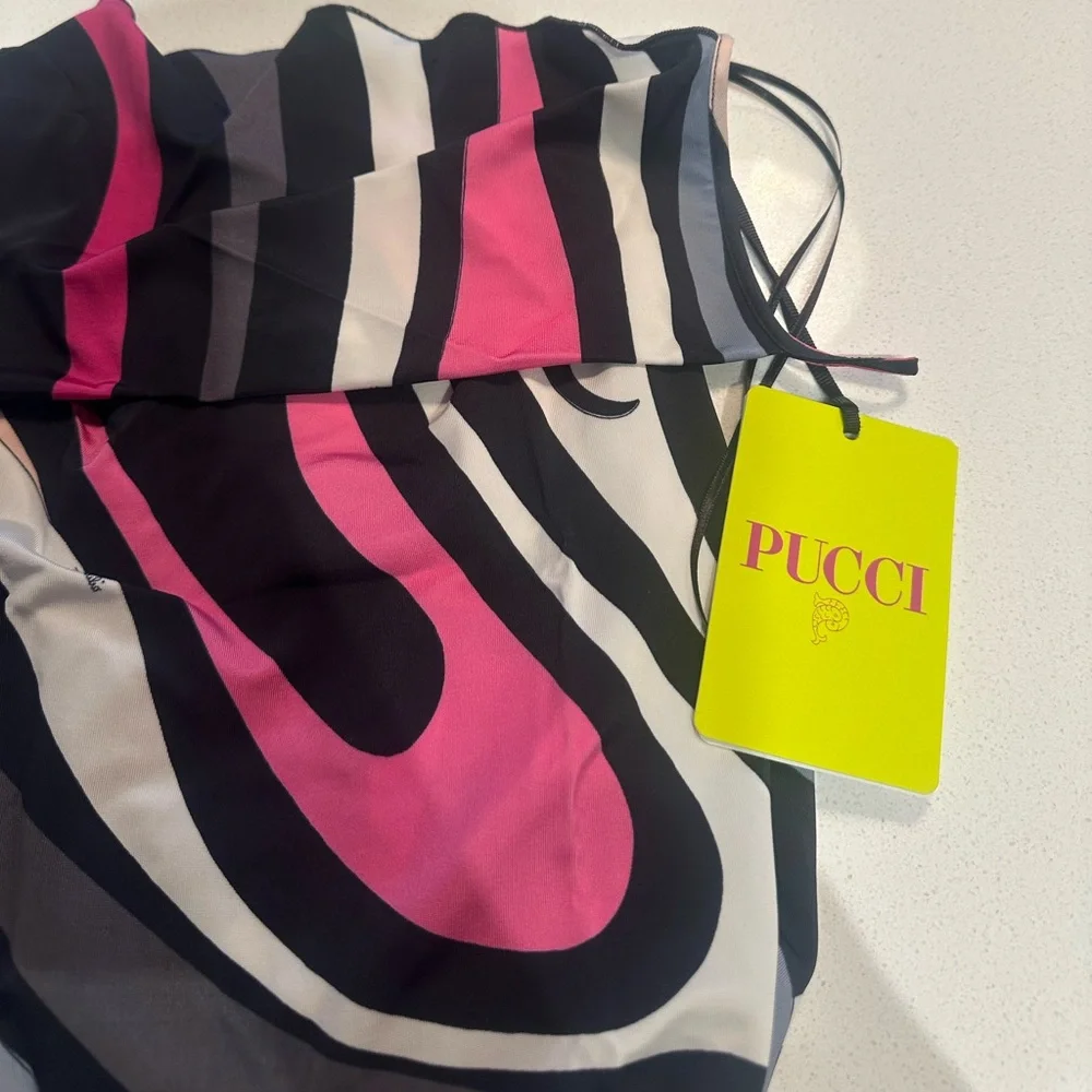 Emilio Pucci Strapless Dress in Pink, Black, and White - Picture 2 of 2